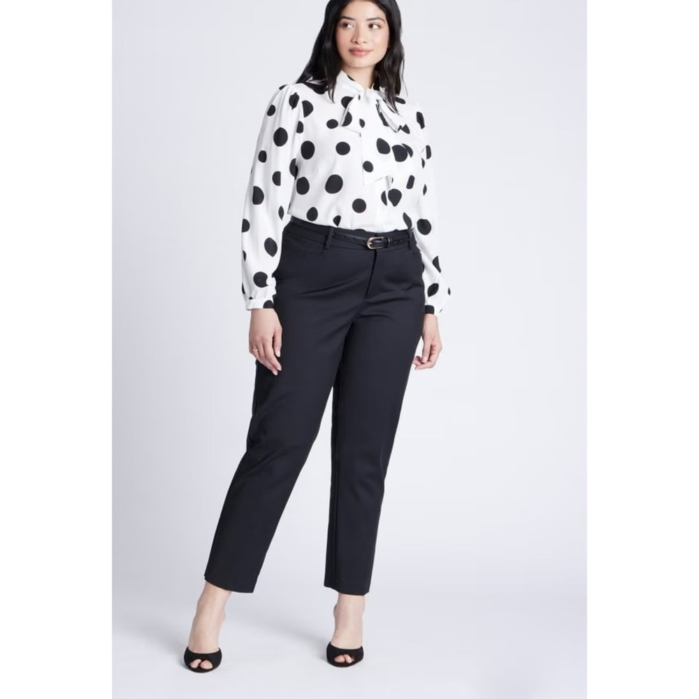 Eloquii Kady Fit Double Weave Dress Pants‎ Navy Blue Classic Size 28R NWT